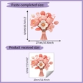 Vista detallada del adhesivo floral con dimensiones del diseño final y producto recibido - 29*29CM/HY-M285