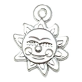 Silberner Sonnenanhänger aus Legierung für DIY-Halsketten und handgefertigten Schmuck - Sonnen-Stil (20852)