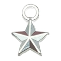 Polierter silberner Stern-Anhänger mit 3D-Facetten-Design für DIY-Schmuckstücke - Kleines Pentagramm-Stil (20853)