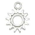 Poliertes Silber-Legierung Sonnenschein-Anhänger für DIY Schmuck Armbänder und Ketten - Sonnen-Stil (20854)