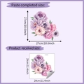 Detail van de bloemen muursticker met weergave van afmetingen en het decoratieve effect - Aquarel Floraal (HY-M286)