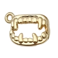 Golden vampire teeth charm in KC gold finish for DIY Halloween jewelry making - Vampire Teeth (20078)