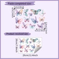 Detaillierte Größenangaben für Aquarell Schmetterling Wandtattoo in weichen Farben - 20x29cm (HY-F320)