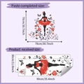 Detailed size chart for ballerina wall sticker showing 78x78cm display and 30x90cm sheet dimensions - 30x90CMx2pcs/HY-C044