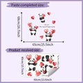Detail der Abmessungen des Wandsticker-Sets mit Cartoon-Pandas und Herzen - Panda Ballon Stil (HY-E142)