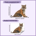 Detailansicht der Wandtattoo-Maße vom König des Waldes Tiger und das Layout der Aufkleber - 29*38cm(HY-F332uv)