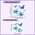 Guida alle dimensioni per adesivi murali con farfalle blu e fiori per il bagno - 29*29cm