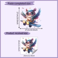 Detailed size comparison of owl pilot wall sticker showing layout and finished 27cm size - 29*29CM (HY-M284)