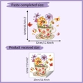 Detail of floral teacup and butterfly wall sticker layout and applied decorative effect - 29*29cm/HY-M287