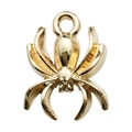 Polished gold spider pendant with top ring for DIY jewelry making and necklaces - Gold Halloween Small Spider (18325)