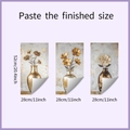 Dreiteiliges Wandtattoo Set mit goldenen Blumenvasen und Maßen von 52cm mal 28cm - 28*52CM*3pcs
