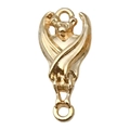 DIY gold bat charm pendant with top and bottom loops for jewelry making accessory - Bat (20068)