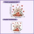Detail view of the cat and rose wall sticker showing layout and 29x29cm product size - 29*29CM (HY-M299)