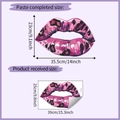 Detail view of leopard print lip wall sticker showing dimensions 35.5x23cm and 39x25cm - 25*39CM/HY-F351