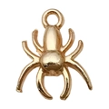 Golden metal spider pendant for DIY Halloween jewelry and keychain making - Spider (20072)