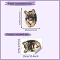 Detailed size specifications for 3D French Bulldog wall sticker showing final dimensions - 22*29CM/HY-M311