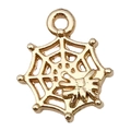 Golden spider web pendant for DIY jewelry making with fine metal web detail - Spiderweb (20073)