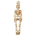 Vintage golden Halloween alloy skeleton charm pendant with detailed metallic finish - Skeleton (20074)