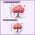 Guía de tamaños de adhesivo de pared de árbol de corazones con dimensiones del diseño - 29*29CM/HY-M296