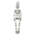 Gepolijste zilveren skelet hanger voor Halloween DIY sieraden maken accessoires - Full Body Skeleton (20122)