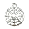 Zilveren spinnenweb hanger in hol rond ontwerp voor DIY Halloween sieraden accessoires - Spinnenweb Vorm (20124)