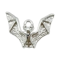 Zilveren vleermuisvormige hanger voor DIY Halloween-sieraden met vleugeldetails - Vleermuisvorm (20127)