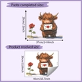 Detailansicht Highland Cow Wandsticker mit Maßen für die erhaltene und angebrachte Größe - 30x40cm(HY-F361)