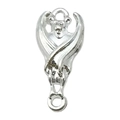 Zilveren vleermuisvormige metalen hanger met dubbele lussen voor DIY sieraden - Vleermuisconnector (20128)