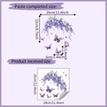 Dimensiones detalladas de los adhesivos de pared de mariposas lavanda con medidas - Estilo Floral Mariposa Púrpura (HY-M302) / 29x29cm