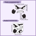 Gedetailleerde afmetingen van cartoon boze gezicht toiletsticker met lay-out en maat - Boze Uitdrukking (HY-M317)