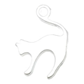 Zilveren kattenhanger voor DIY sieraden met een minimalistisch kattensilhouet - Kattenvorm (20639)