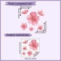 Detailed size chart for pink cherry blossom wall stickers in 29x29cm layout - 29x29cm Style (HY-F353) / Pink