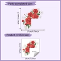 Dettaglio dimensioni adesivo da parete rose rosse con misure di applicazione e layout - Rosa Rossa (HY-KG152) / 19x19cm