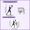 Größenangaben für Basketball-Wandtattoos mit Anzeige der erhaltenen und fertigen Maße - Basketballspieler Dunk Stil (HY-KG159)