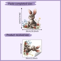 Größenvergleich für Hasen-Wandsticker mit Bogen- und fertigen Anzeigemaßen im Detail - 28*30CM/HY-F364uv