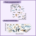 Detailed watercolor airplane and hot air balloon wall decals with size specifications - 30x90cm (HY-C051)