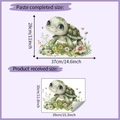 Detailed dimension guide for cute cartoon turtle wall stickers with floral decoration - Cartoon Turtle Flower (HY-F391) / 30x39cm