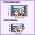 Guida alle dimensioni per adesivi murali 3D Santorini con misura finale 27,6x40,6cm - Stile Paesaggio Mediterraneo (HY-F387)