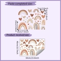 Detail of bohemian rainbow and heart wall stickers showing dimensions and sheet layout - 40*60cm/HY-E166