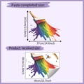 Detail der Regenbogen-Pinsel Wandtattoo-Größe und Layout-Maße für die Heimdekoration - 30*40cm (HY-F383)