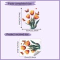 Detalle de las dimensiones de los adhesivos de pared de tulipanes y mariposas - Estilo Tulipán Mariposa (HY-F382UV)