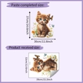 Details zur Wandtätowierung mit Katzen- und Schmetterlingsmotiv und Größenangaben - 32x39cm (HY-F380)