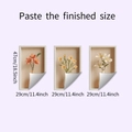 Detailansicht der 3D-Blumenwandtattoo-Sets mit 47cm Höhe und Vasenmotiven im Detail - Blumenvasen-Stil (HY-F388)