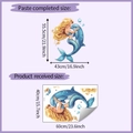 Specifiche dimensionali per adesivi murali sirena e delfino, formato 40x60cm - Stile Sirena Delfino