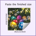 Détail macro d'autocollants œufs de Pâques fleuris sur feuille de PVC adhésive - 34x34cm (HY-F370)