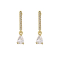 Pendientes de gota en oro de 18K con micro pavé de circonitas y piedras tipo pera - Blanco