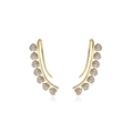 Elegant 18K gold-plated ear climbers with sparkling zircon heart-shaped elements for women - White Zircon Ear Climber / Gold