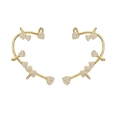 Elegant gold butterfly heart ear cuffs with sparkling micro-pave cubic zirconia stones - Gold Heart Style (8 Hearts)