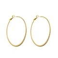 Gepolijste 18K vergulde messing creolen met een stijlvolle slangenketting textuur - Slangenketting Getextureerde Grote Ronde Stijl / Goud