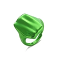 Detailed macro of a grass green geometric ring with a polished metallic glossy finish - Grass Green (Style 2)